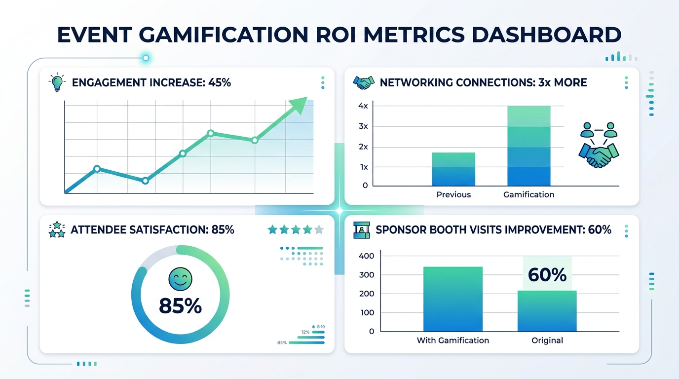 Event Gamification ROI Metrics - Engagement, Networking, Satisfaction, and Sponsor Booth Visits