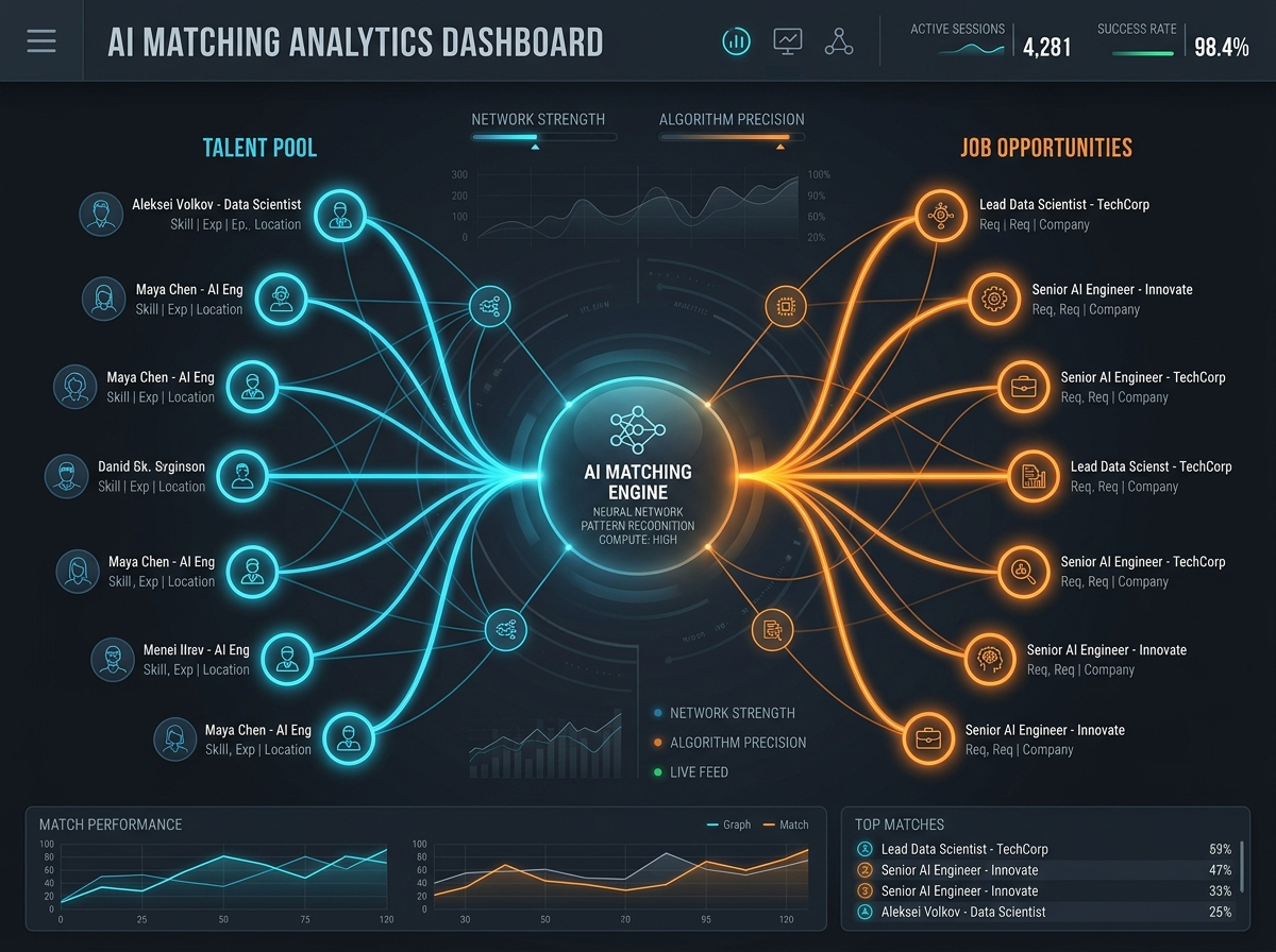 EventHex AI matchmaking based on shared interests visualization