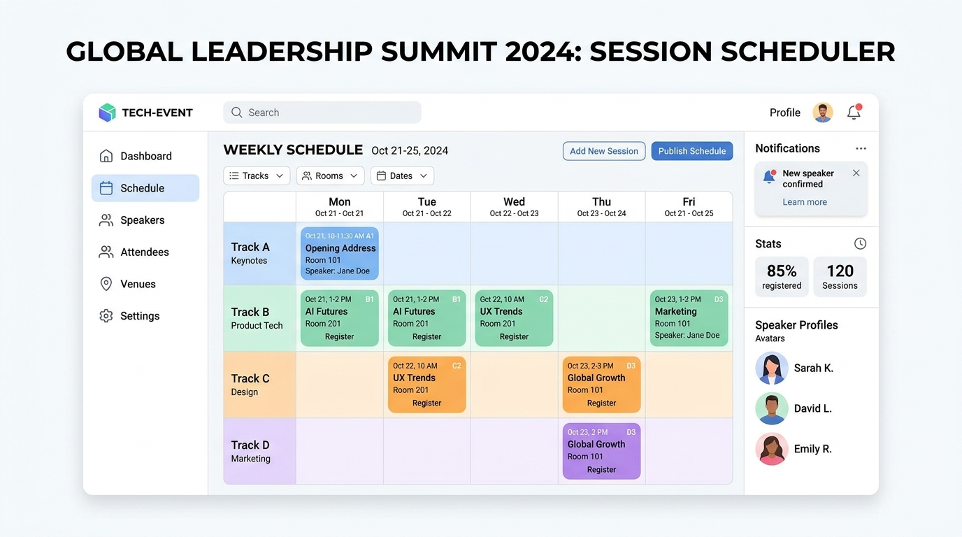 Why Traditional Conference Agendas Fail (And How to Master Session Scheduling for Multi-Track Events)